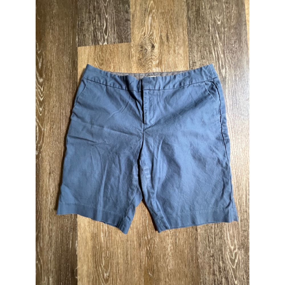 Banana Republic Hampton Fit Shorts‎ Womens 6 Blue Chino Mid Rise Stretch